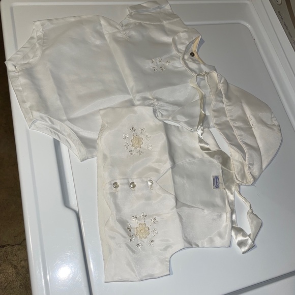 Baptism cap onesie and vest - Picture 3 of 11